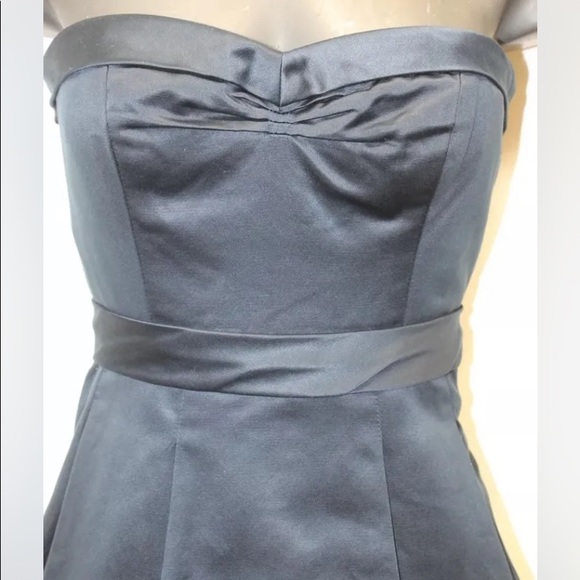 BCBG Max Azria strapless Cocktail Dress Size 0 Dark Blue Petal Skirt - Picture 9 of 13